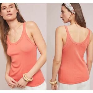 Anthropologie Lacausa Coral Orange Kaya Sleeveless Tank Top Women's Size XS